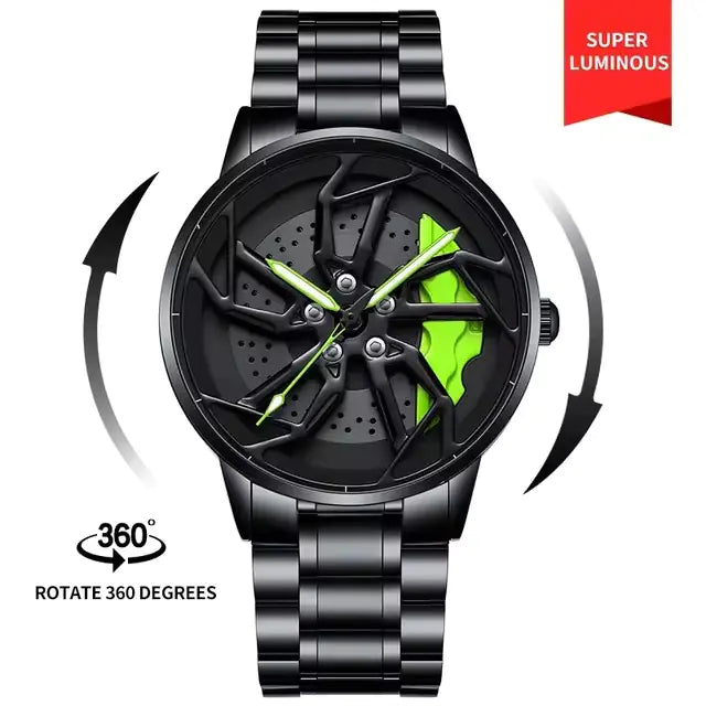 360° Rotating Car Wheel Men's Watch by Anti Spier