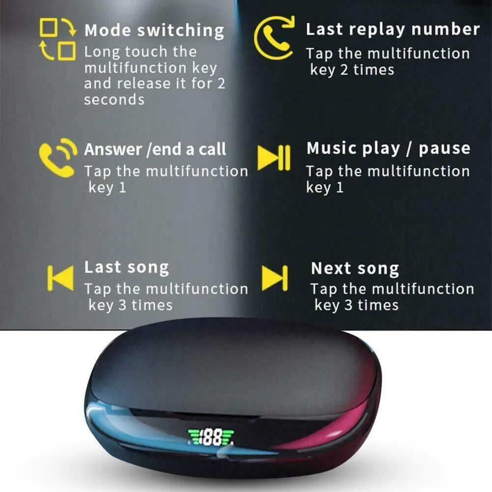 Bluetooth Headset 5.1 True Wireless Earphones Earbuds Headphones HiFi Sport TWS by Anti Spier