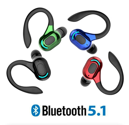 New Bluetooth 5.1 Headset Wireless Earbuds Earphones Stereo Headphones Ear Hook by Anti Spier