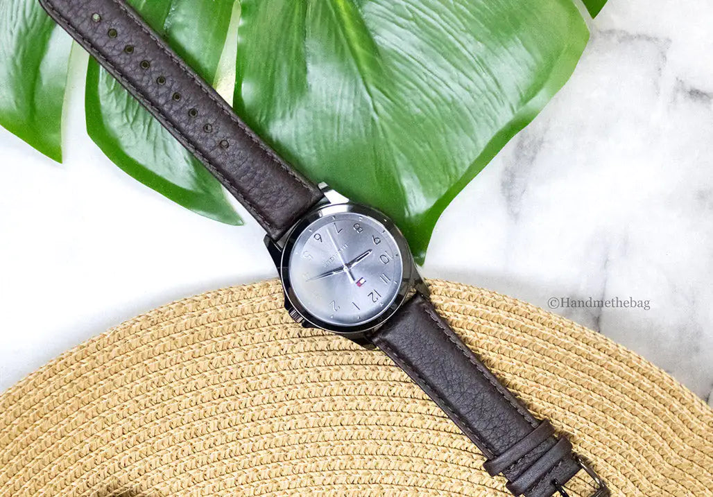 Tommy Hilfiger The Essentials Brown Strap Grey Dial Watch by Anti Spier