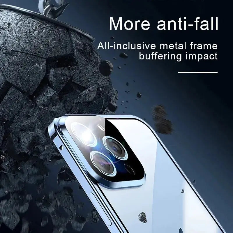 Double Sided Glass Snap Lock Case For iPhones by Anti Spier