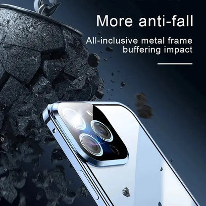 Double Sided Glass Snap Lock Case For iPhones by Anti Spier