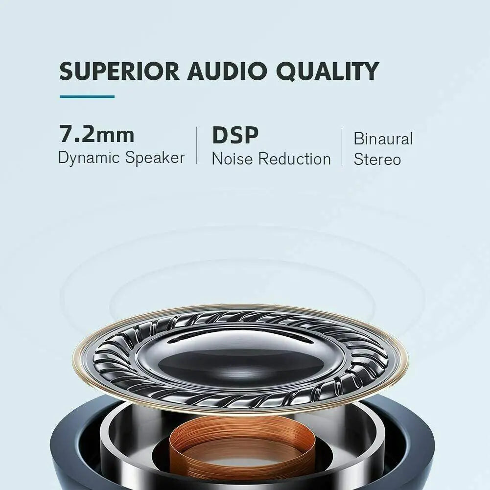TWS Bluetooth Earbuds Waterproof Bluetooth 5.1 Headset Noise Cancelling Wireless by Anti Spier