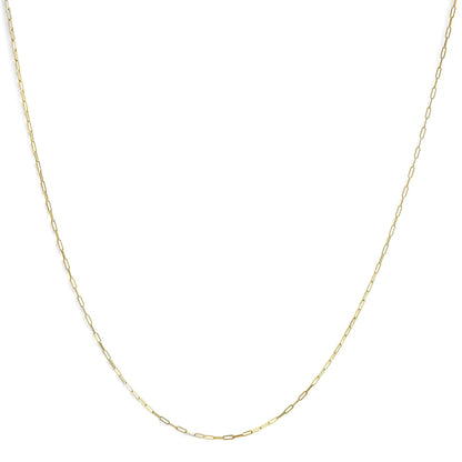 Unisex Solid 14K Gold 1.5mm Paperclip Chain Necklace - Choice of Length and Metal Color by Anti Spier