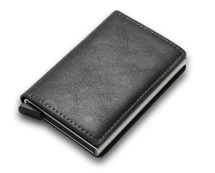 RFID Lock Vintage Automatic Leather Credit Card Holder by Anti Spier