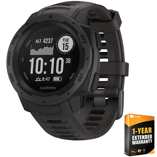 Garmin Instinct Rugged Outdoor Watch with GPS Features Glonass and Galileo Heart Rate Monitoring and 3-Axis Compass Graphite by Anti Spier