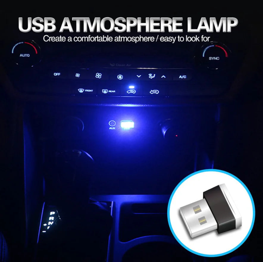 3x Mini Blue LED USB Car Interior Light Neon Atmosphere Ambient Lamp Accessories by Anti Spier