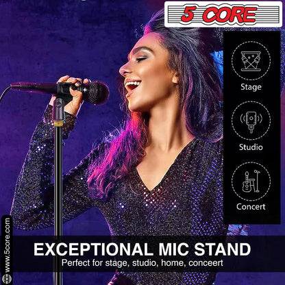 5 Core Mic Stand Round Base Height Adjustable Universal Microphone Mount Stands by Anti Spier