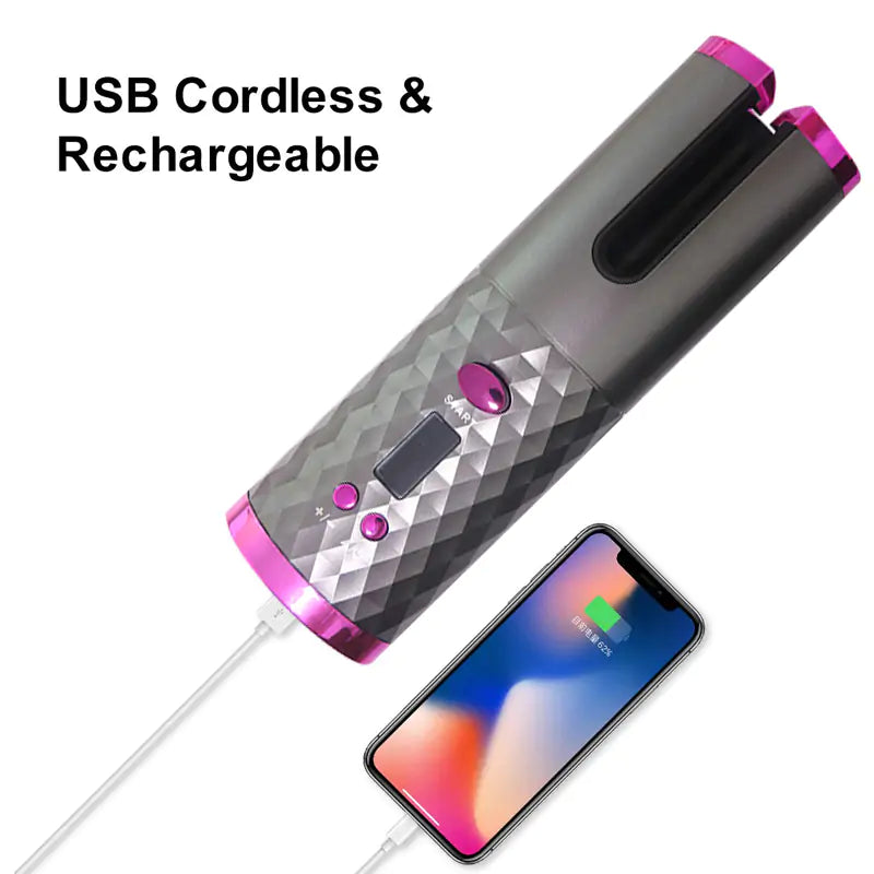 Cordless Auto Rotating Ceramic Hair Curler by Anti Spier