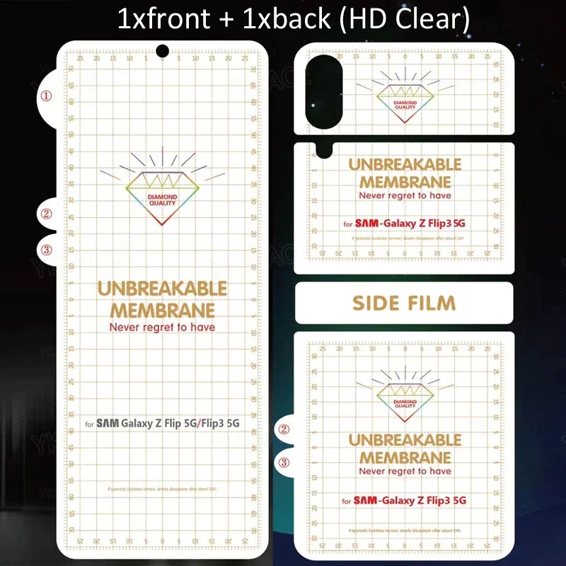 For Samsung Galaxy Z Flip 3 5G Soft Hydrogel Screen Protector Film/HD Lens Cover by Anti Spier