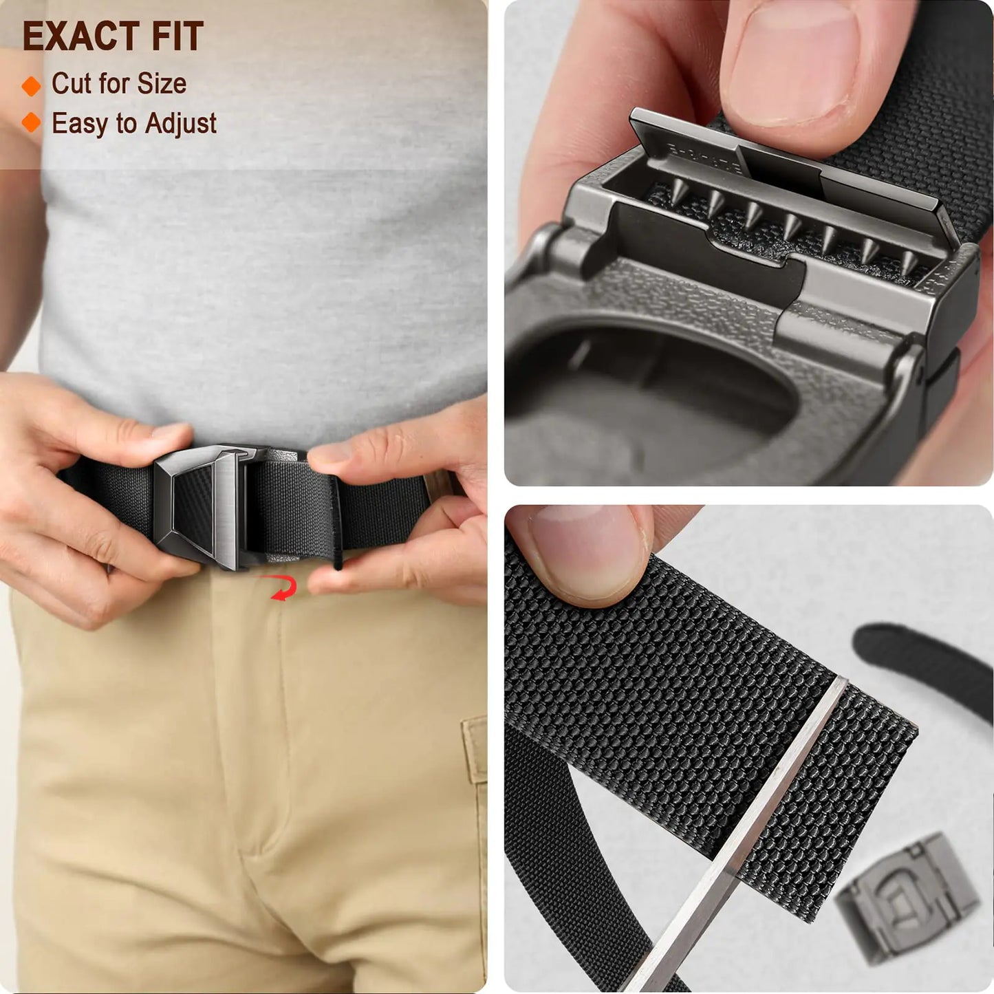 BULLIANT Tactical Belt for Men, Men Stretch Nylon Web Gift Belt 1.5"-Hiking Rigger Military Work-Quick Release Black2972 34"-38"Waist Adjustable by Anti Spier