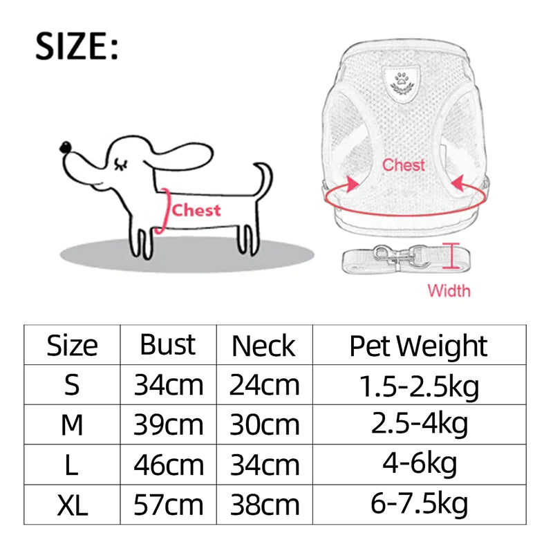 Cat Dog Pet Harness Adjustable Control Vest Dogs Reflective S M L XL Leash by Anti Spier