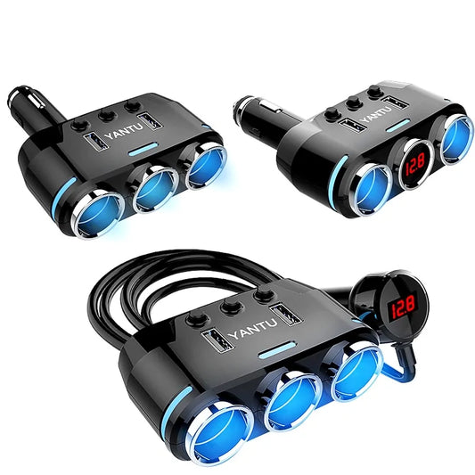 12V-24V Car splitter Cigarette Lighter Socket Plug Dual USB Charger Adapter by Anti Spier