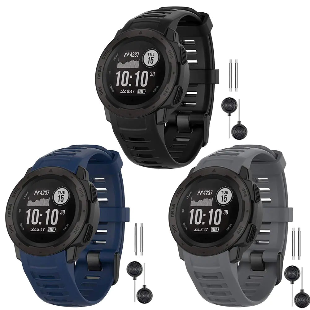 Watbro Bands Compatible with Garmin Instinct Sports GPS Soft Silicone Adjustable Replacement Wristbands for Garmin Instinct/Instinct Tide/Instinct Tactical by Anti Spier