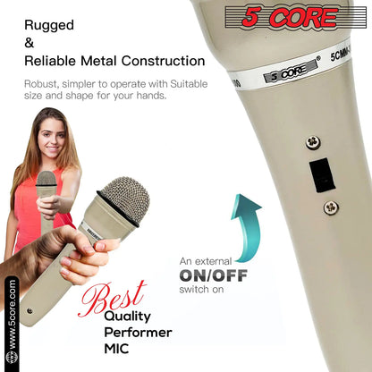 5Core XLR Microphone Dynamic Mic Karaoke Singing Studio Mics Handheld Microfono by Anti Spier