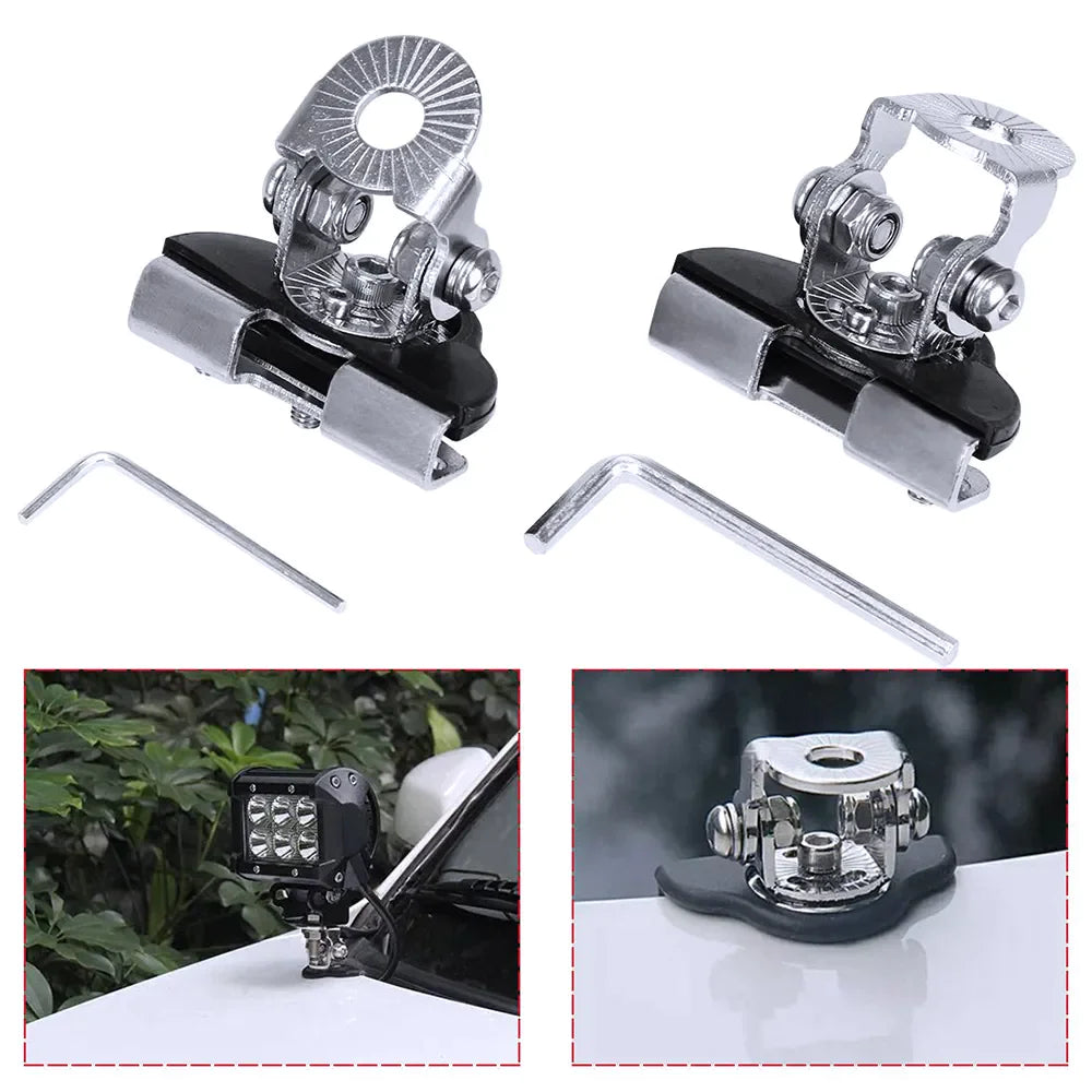 2PCS Pillar Hood Led Work Light Bar Mount Bracket Clamp Holder Offroad Universal by Anti Spier
