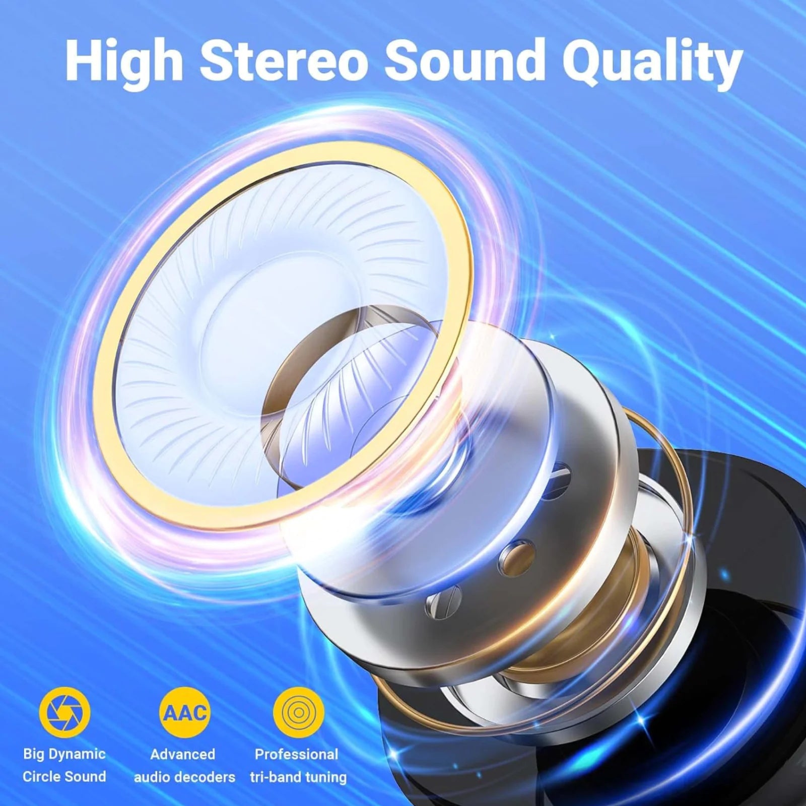 Bluetooth Earbuds Headset 5.3 Wireless Noise Cancelling TWS Trucker Waterproof by Anti Spier