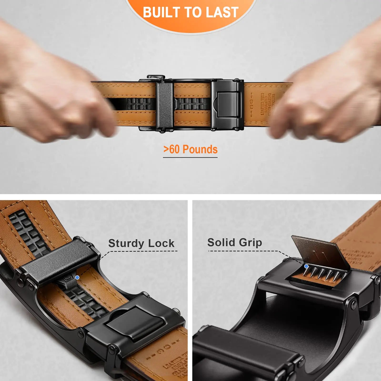 BULLIANT Men's Belt,Slide Ratchet Belt For Gift Men Dress Pant Shirt Oxfords,Trim To Fit Black847 44"-52"Waist Adjustable by Anti Spier