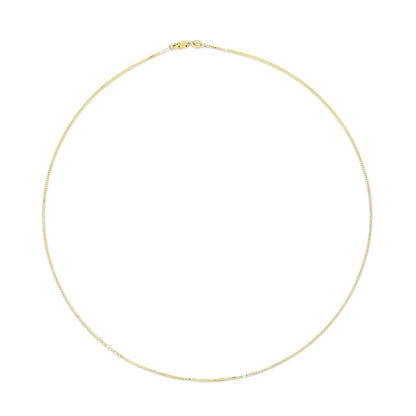Unisex Solid 14K Gold 0.75mm Classic Box Chain Necklace by Anti Spier