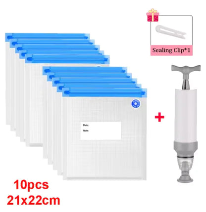 Reusable Vacuum Sealer Bag Kitchen Food Storage Zipper Bag Air Valve Pump Seal Vegetables Meat Snack Sealer Fresh Keeping Bag by Anti Spier