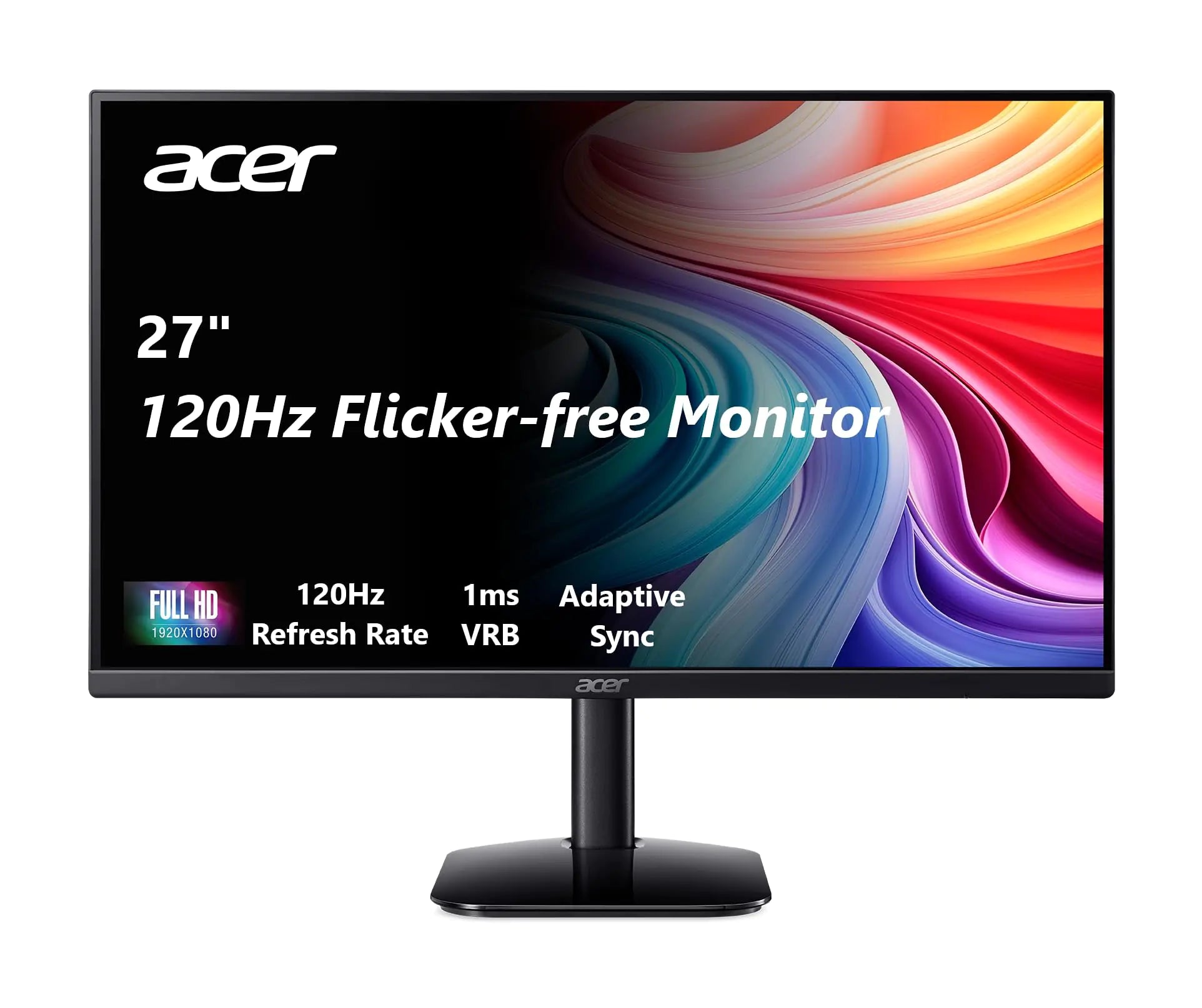 acer KB272 G0bi 27" IPS Full HD (1920 x 1080) Gaming Office Monitor | Adaptive-Sync Support (FreeSync Compatible) | Up to 120Hz Refresh | 1ms (VRB) | sRGB 99% | Tilt | HDMI & VGA Ports by Anti Spier
