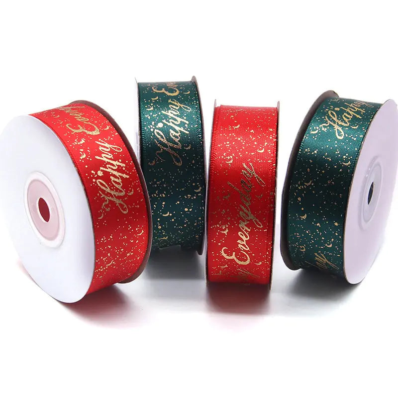 Ribbon Printed Christmas Design Decoration Gift Packing by Anti Spier