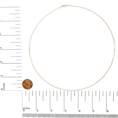 Unisex Solid 14K Gold 1.5mm Paperclip Chain Necklace - Choice of Length and Metal Color by Anti Spier