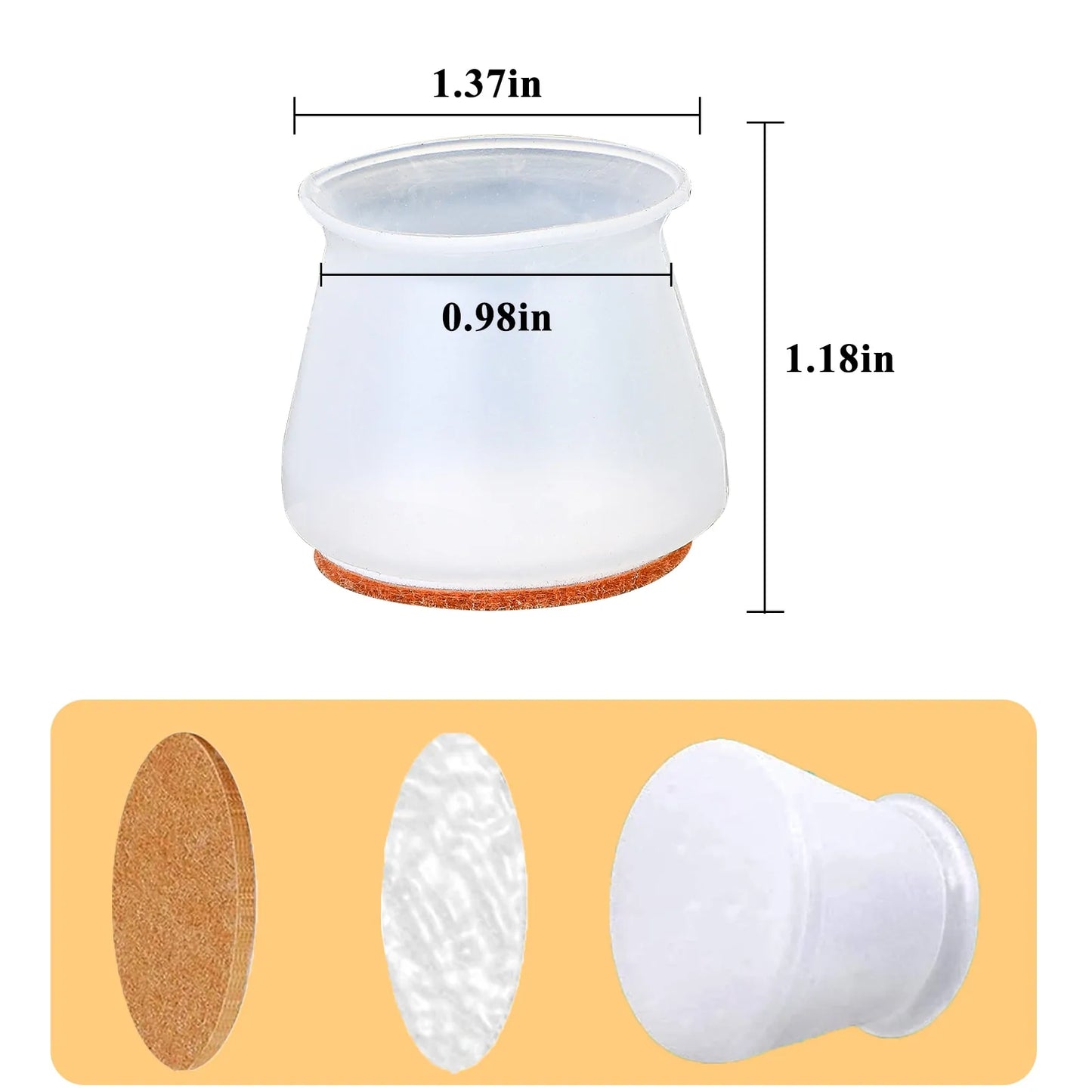 16pcs Silicone Furniture Leg Protectors: Floor Protection & Anti-slip Pads by Anti Spier