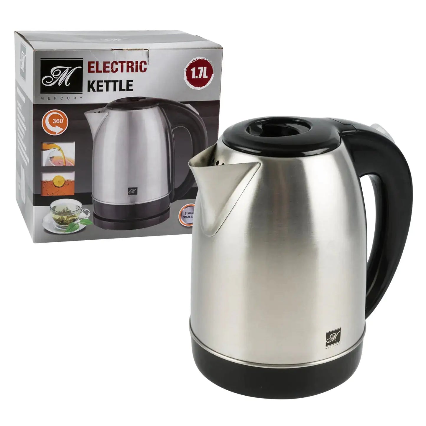 Stainless Steel Cordless Electric Kettle- 1.7L by Anti Spier