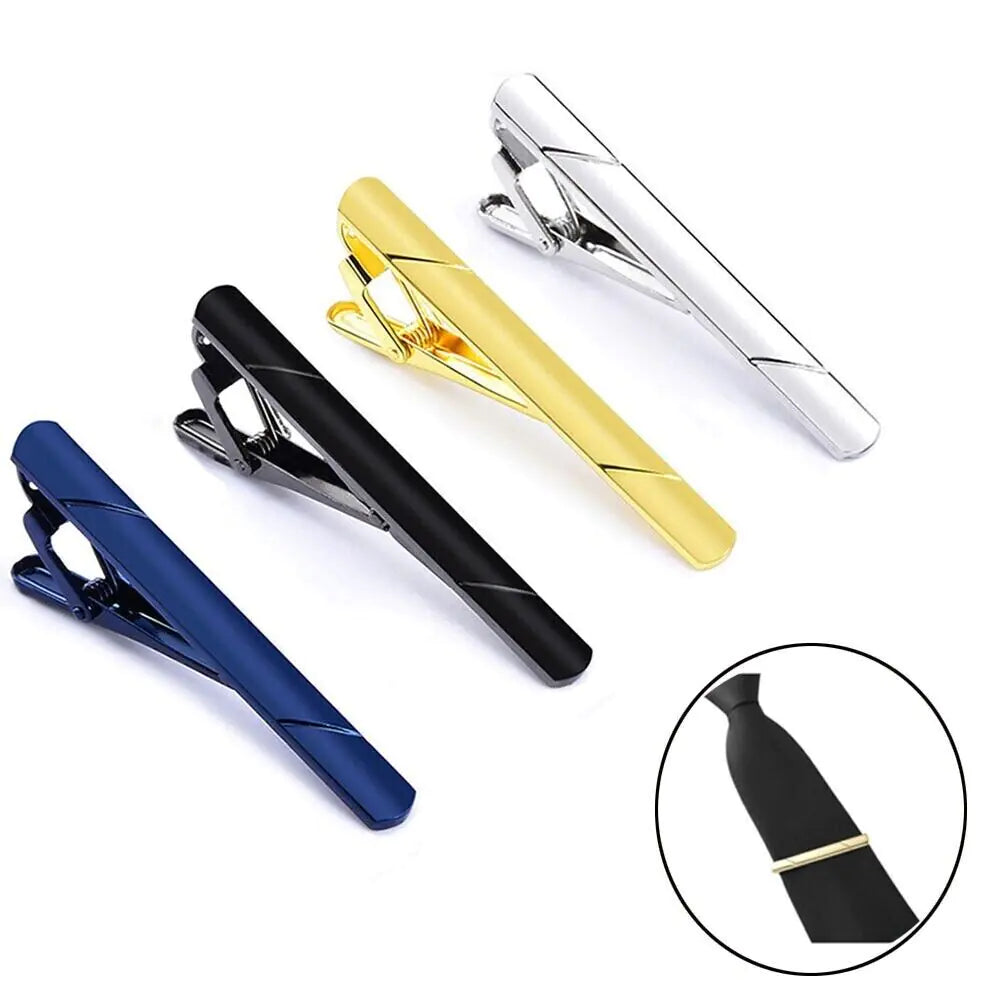 4PCS Mens Stainless Steel Tie Clip Necktie Bar Clasp Clamp Pin Gold Black Silver by Anti Spier
