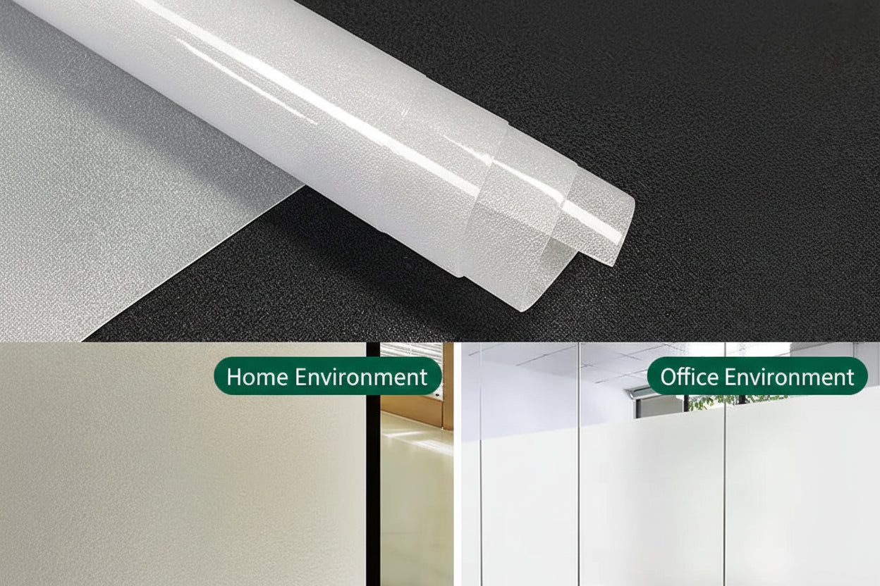 Frosted Glass Privacy Window Film for Offices - Static Cling Light Control by Anti Spier
