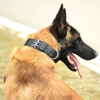 2" Wide Tactical Heavy Duty Nylon Large Dog Collar K9 Military With Metal Buckle by Anti Spier