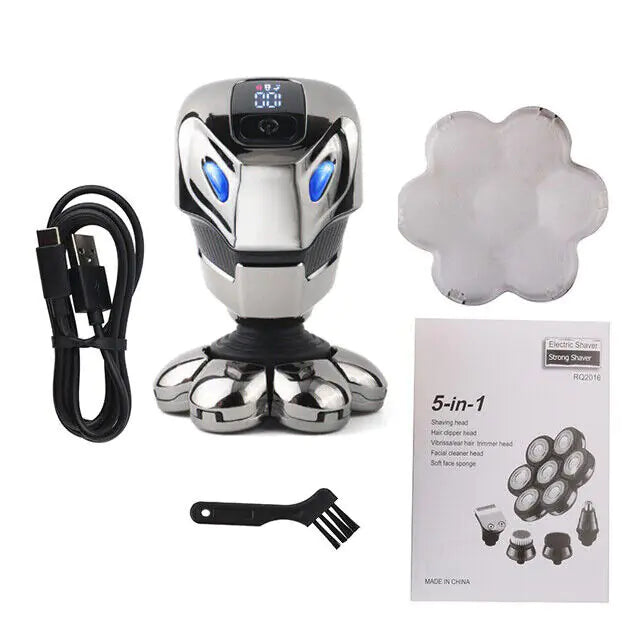 7D Cordless Shaver Hair Trimmer Men’s 5-In-1 Electric Head Shaver Razor Men Wet by Anti Spier