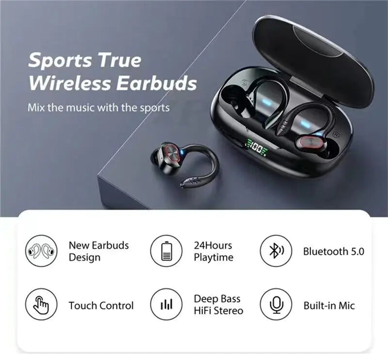 Bluetooth Headset 5.1 True Wireless Earphones Earbuds Headphones HiFi Sport TWS by Anti Spier
