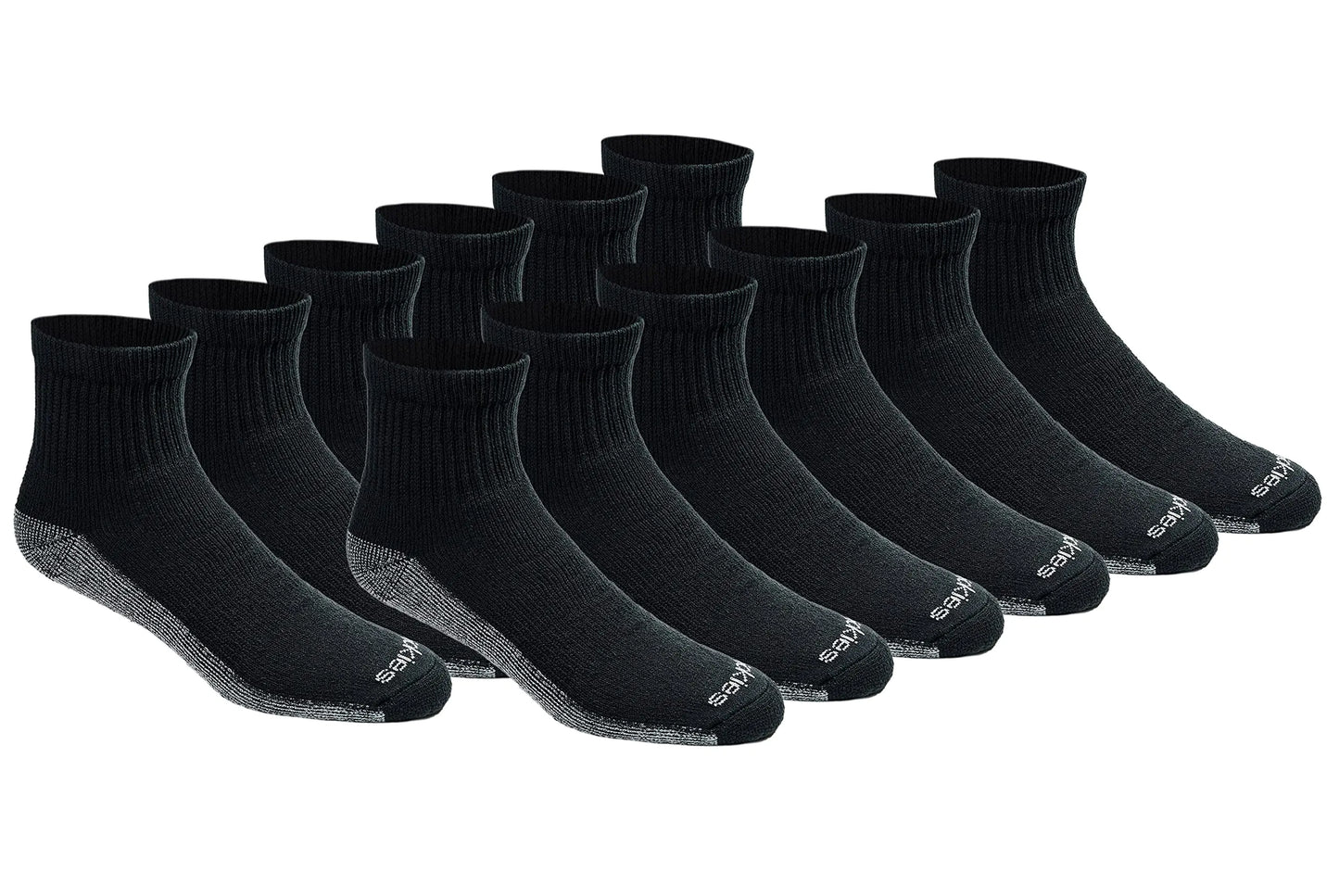 Dickies Men's Dri-tech Moisture Control Quarter Socks, Available in M-XXL (6, 12, 18 Pairs) Medium Black (12 Pairs) by Anti Spier