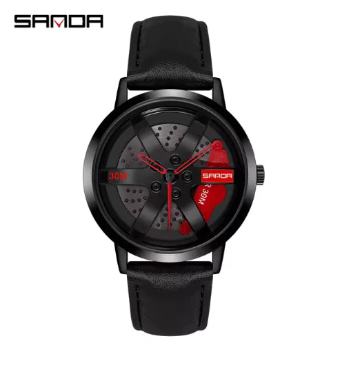 Men's 3D Car Wheel Sports Watch - Waterproof Quartz by Anti Spier