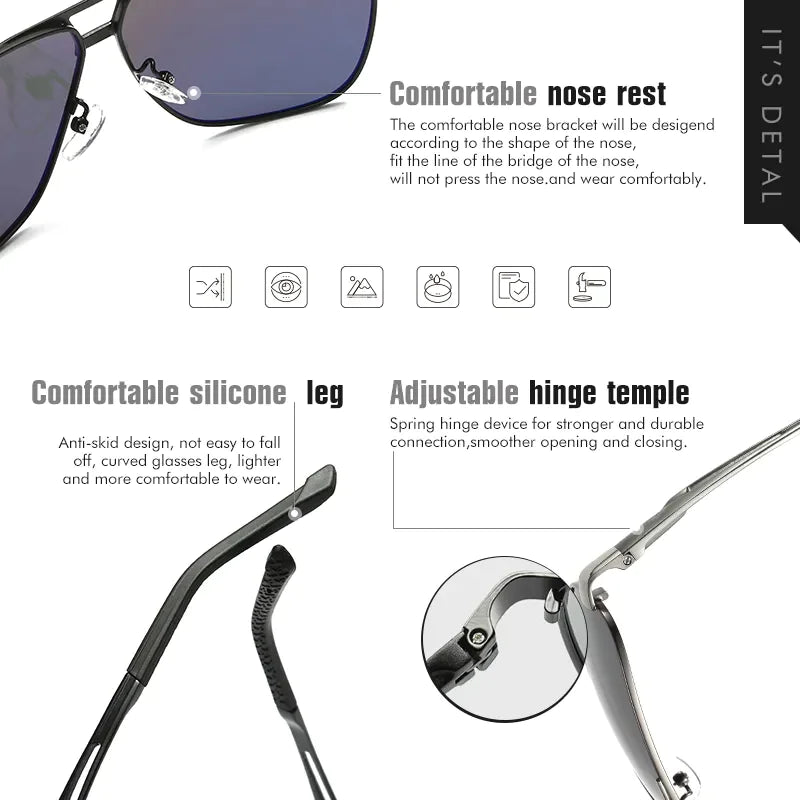 Mens Polarized Pilot Sunglasses Outdoor Driving UV400 Sun Glasses Sport Eyewear by Anti Spier