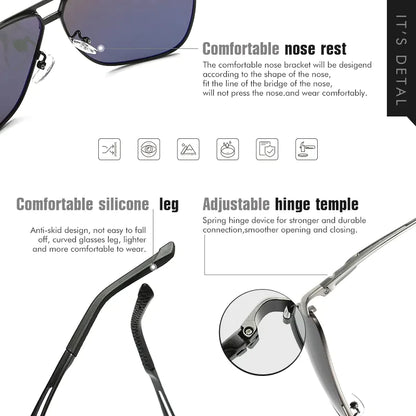 Mens Polarized Pilot Sunglasses Outdoor Driving UV400 Sun Glasses Sport Eyewear by Anti Spier
