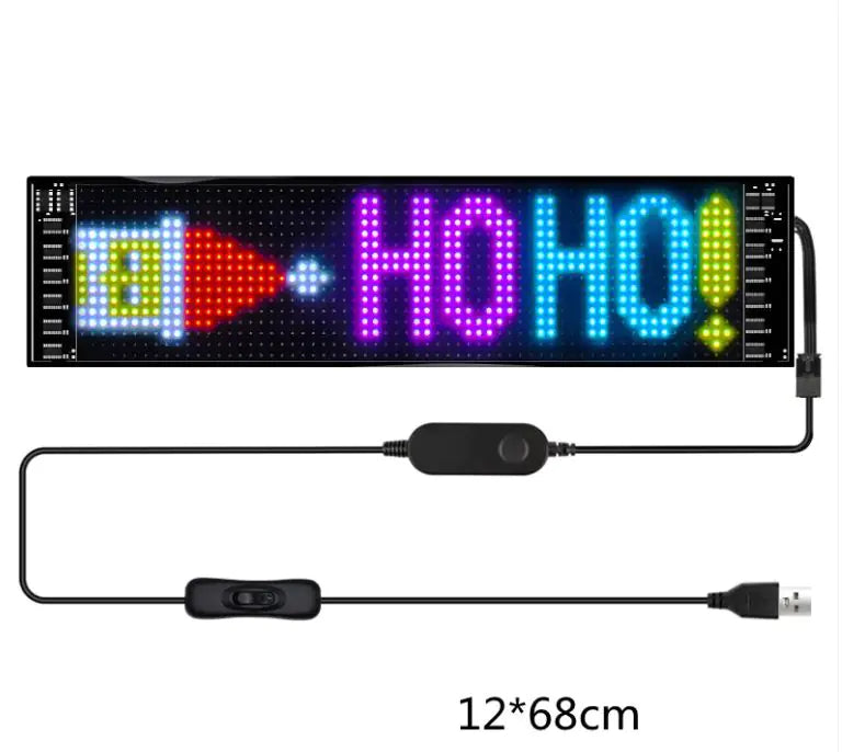Programmable Car LED Sign LED Full-color Advertising Screen Ultra-thin Display Screen Custom Text Pattern Animation Display Car by Anti Spier