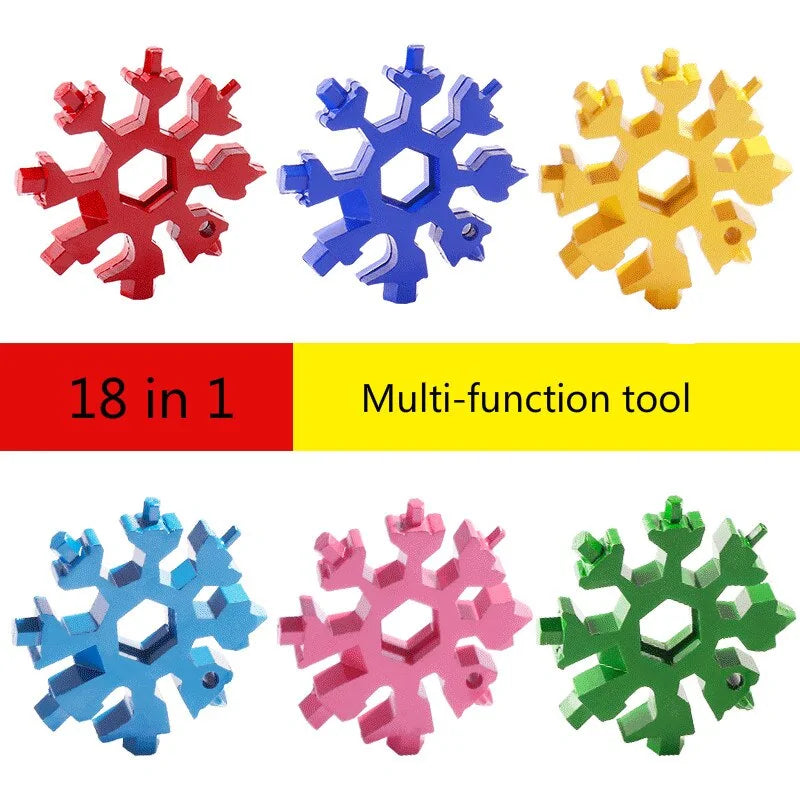 18-in-1 Snowflake Multi-Tool: Outdoor Camping Wrench, Bottle Opener, Screwdriver by Anti Spier