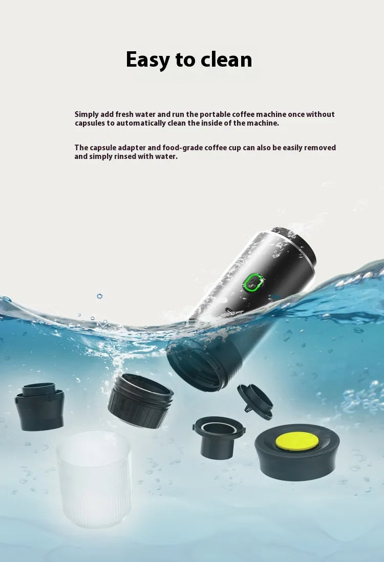 Portable Capsule Coffee Machine Electric Small Wireless Heating by Anti Spier