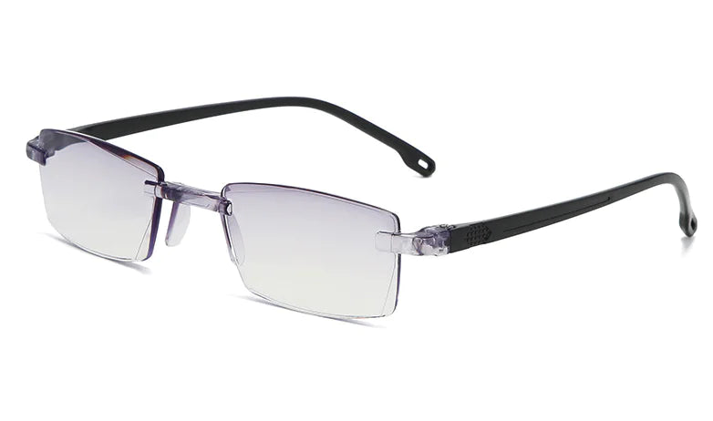 4 PK Mens Rectangular Rimless Blue Light Blocking Reading Glasses Unisex Readers by Anti Spier