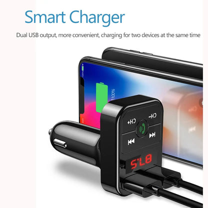 Car Bluetooth 5.0 FM Transmitter Wireless Adapter by Anti Spier