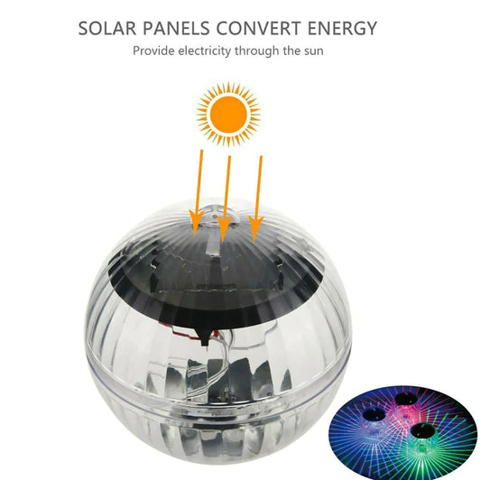 Outdoor Solar LED Floating Light Garden Pond Pool Lamp Rotating RGB Color Change by Anti Spier