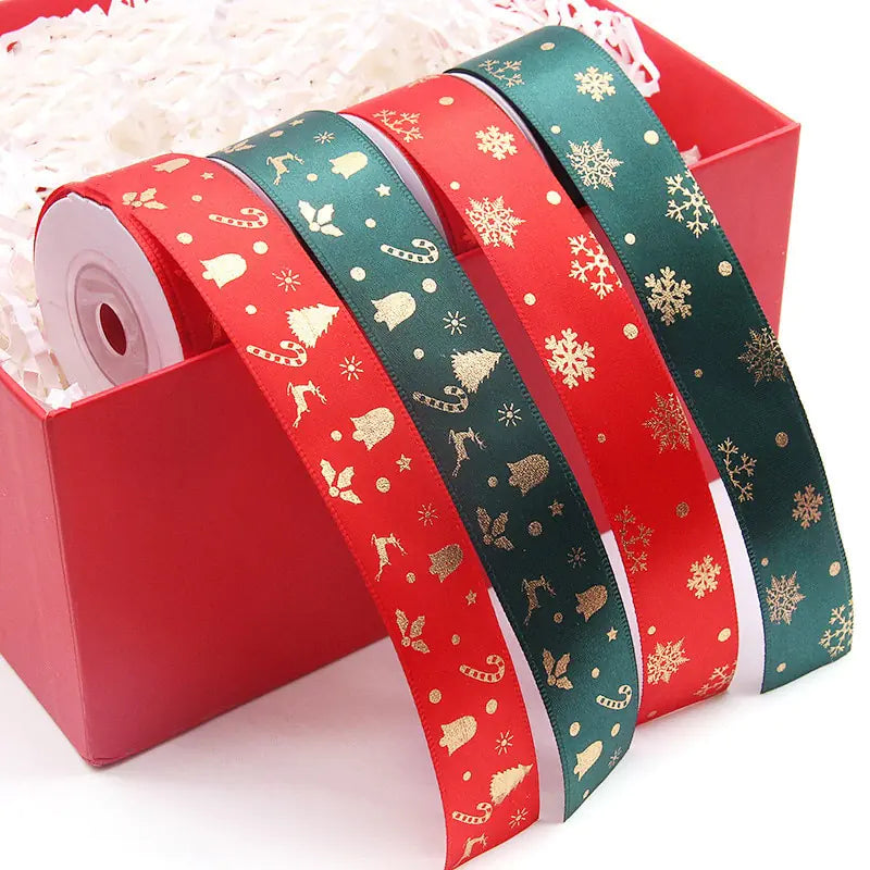 Ribbon Printed Christmas Design Decoration Gift Packing by Anti Spier