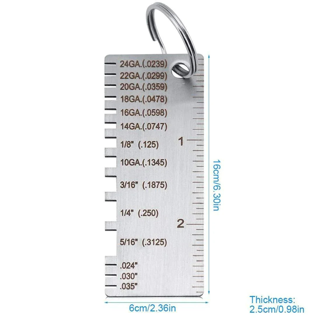 2PCS Thickness Gage Sheet Metal Gauge Measuring Tool Wire Gauge Stainless Steel by Anti Spier
