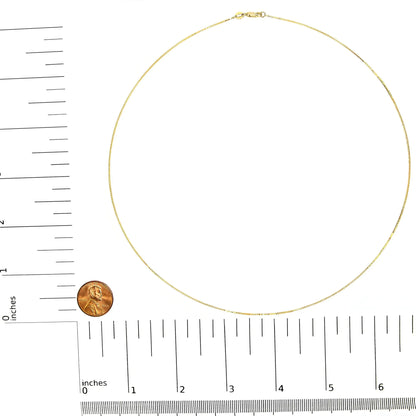 Unisex Solid 14K Gold 0.75mm Classic Box Chain Necklace by Anti Spier