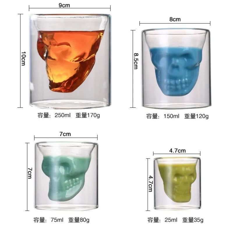 Double Layered Glass Skull Coffee Mug by Anti Spier