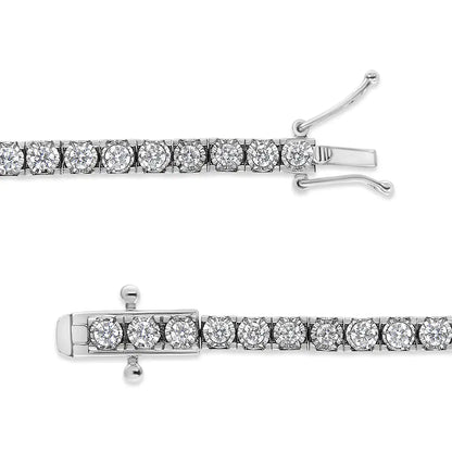 14K White Gold 2.0 Cttw Miracle Set Round-Cut Lab Grown Diamond Illusion 7" Tennis Bracelet (F-G Color, VS2-SI1 Clarity) by Anti Spier