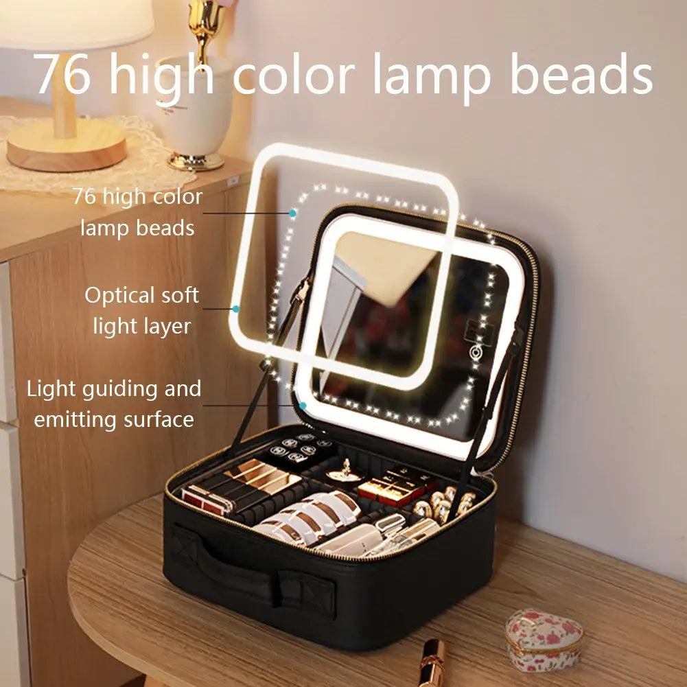 Smart LED Cosmetic Case with Mirror by Anti Spier
